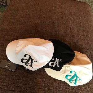 AX Women’s Caps 3-pc White, Black, Cream New
